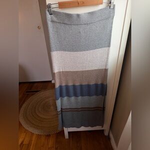 NWT Splendid Gray and Blue Striped Knit Skirt
